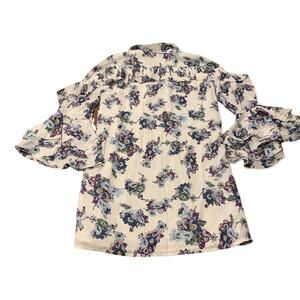 TOV Los Angeles Floral Ruffled Dress Bell sleeve S